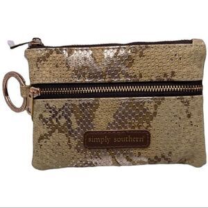 NWT Simply Southern Snakeskin Mini Zip Wallet‎